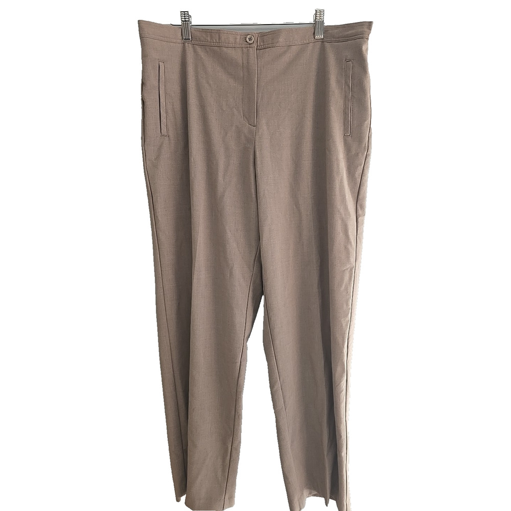 Briggs New York Tan‎ Straight Leg High Rise Career Trouser Pants Womans Size 16